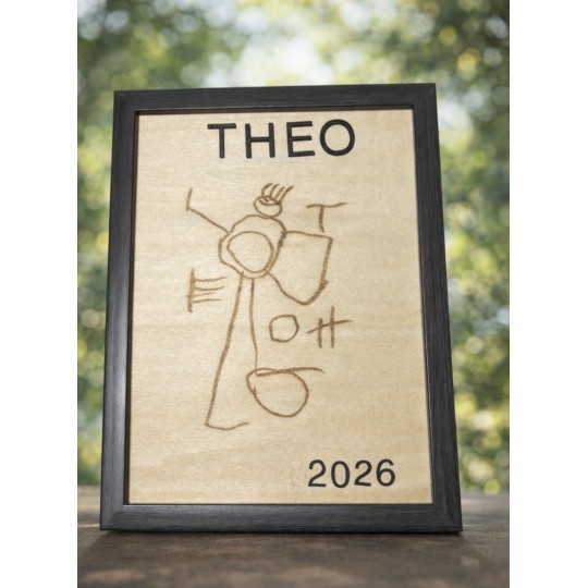 Cadre personnalisé 13x18 cm – Dessin d’enfant gravé